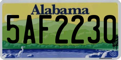 AL license plate 5AF2230