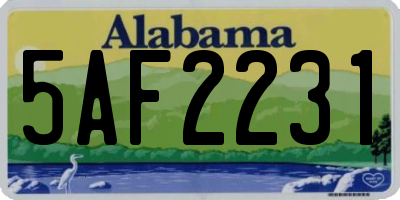 AL license plate 5AF2231