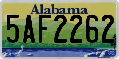 AL license plate 5AF2262