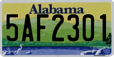 AL license plate 5AF2301