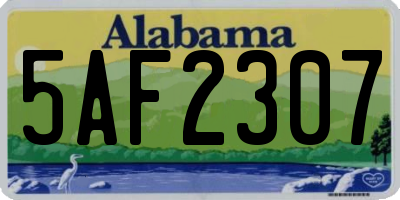 AL license plate 5AF2307