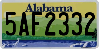 AL license plate 5AF2332