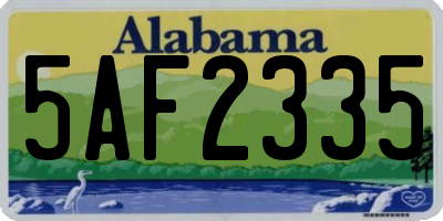 AL license plate 5AF2335
