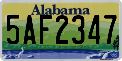 AL license plate 5AF2347