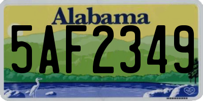 AL license plate 5AF2349