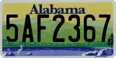 AL license plate 5AF2367