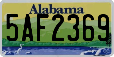 AL license plate 5AF2369