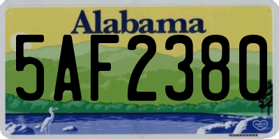AL license plate 5AF2380