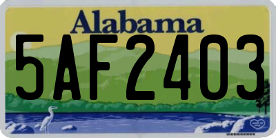 AL license plate 5AF2403