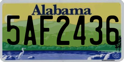 AL license plate 5AF2436
