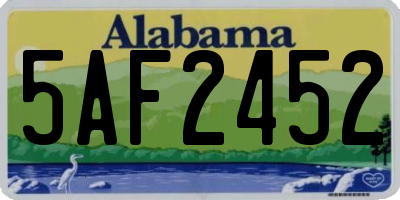 AL license plate 5AF2452