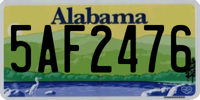 AL license plate 5AF2476