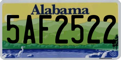 AL license plate 5AF2522