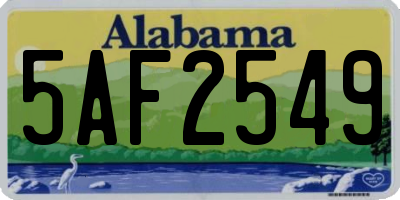 AL license plate 5AF2549