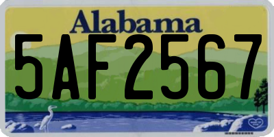 AL license plate 5AF2567