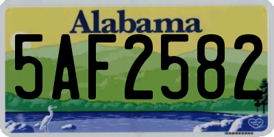 AL license plate 5AF2582