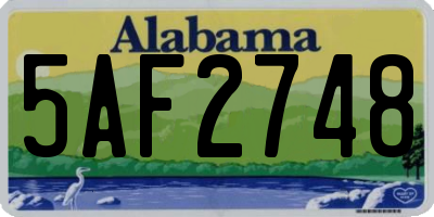 AL license plate 5AF2748