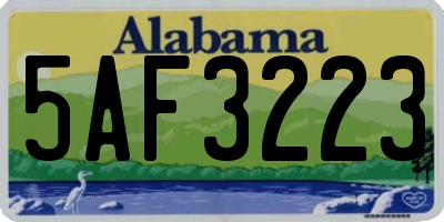 AL license plate 5AF3223