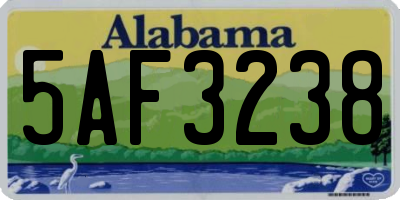 AL license plate 5AF3238