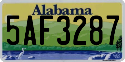 AL license plate 5AF3287