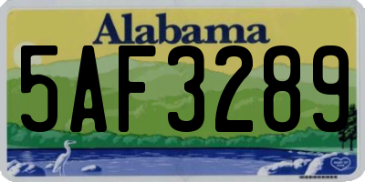 AL license plate 5AF3289