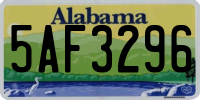 AL license plate 5AF3296