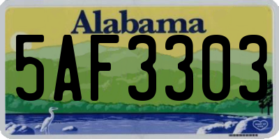 AL license plate 5AF3303