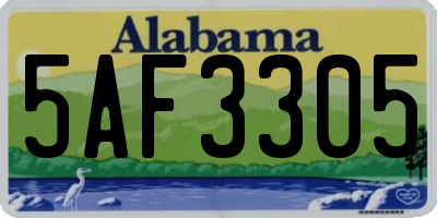 AL license plate 5AF3305
