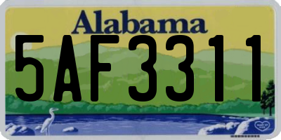 AL license plate 5AF3311