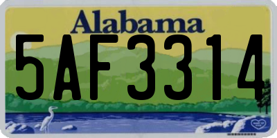 AL license plate 5AF3314