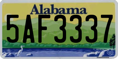 AL license plate 5AF3337