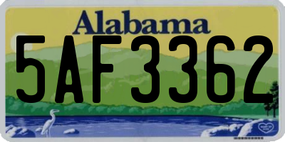 AL license plate 5AF3362