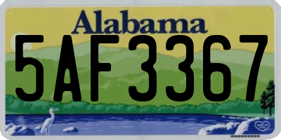 AL license plate 5AF3367