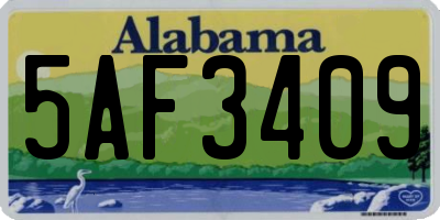AL license plate 5AF3409