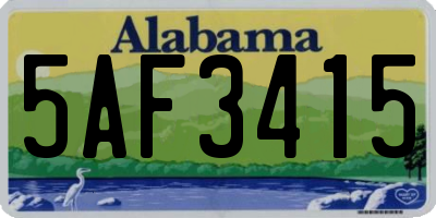 AL license plate 5AF3415