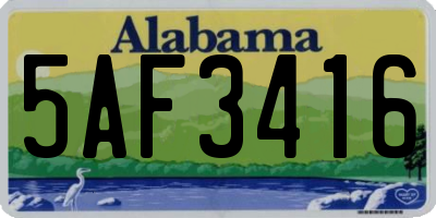 AL license plate 5AF3416