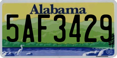 AL license plate 5AF3429