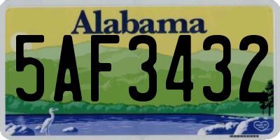 AL license plate 5AF3432