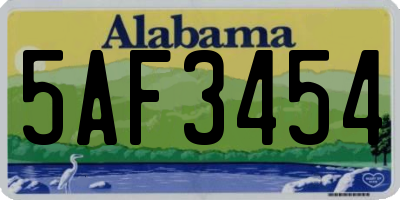 AL license plate 5AF3454