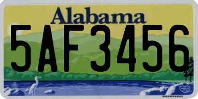 AL license plate 5AF3456
