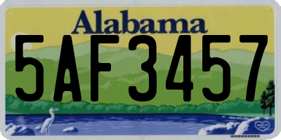 AL license plate 5AF3457