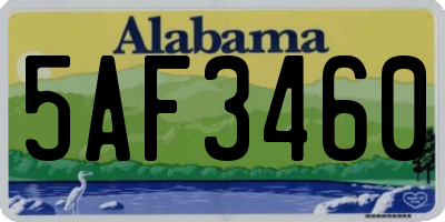 AL license plate 5AF3460