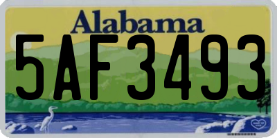 AL license plate 5AF3493