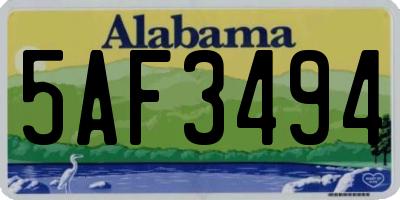 AL license plate 5AF3494