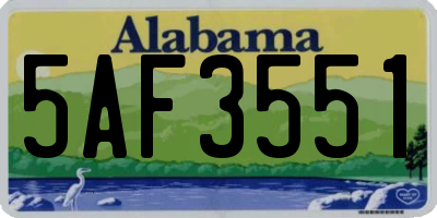 AL license plate 5AF3551