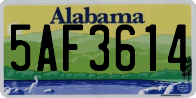 AL license plate 5AF3614