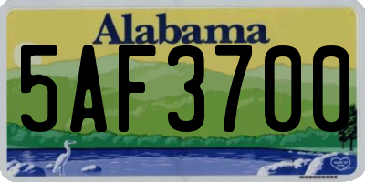 AL license plate 5AF3700