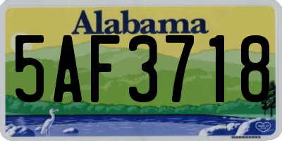 AL license plate 5AF3718