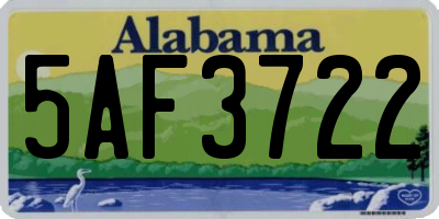 AL license plate 5AF3722