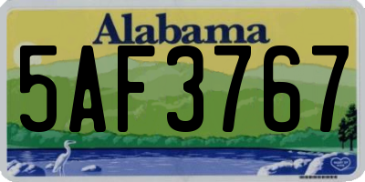 AL license plate 5AF3767